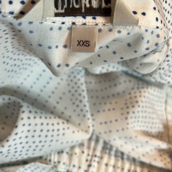 Tucker NYC White W/Blue Dots Midi Side Slit Shirt Dress Size XXS - Picture 7 of 8